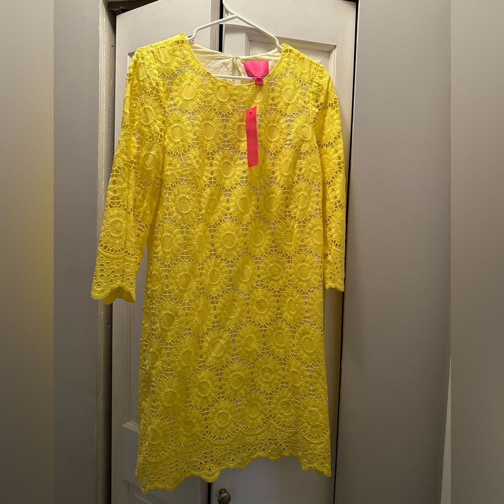 Lilly Pulitzer Yellow Lace Mini Dress